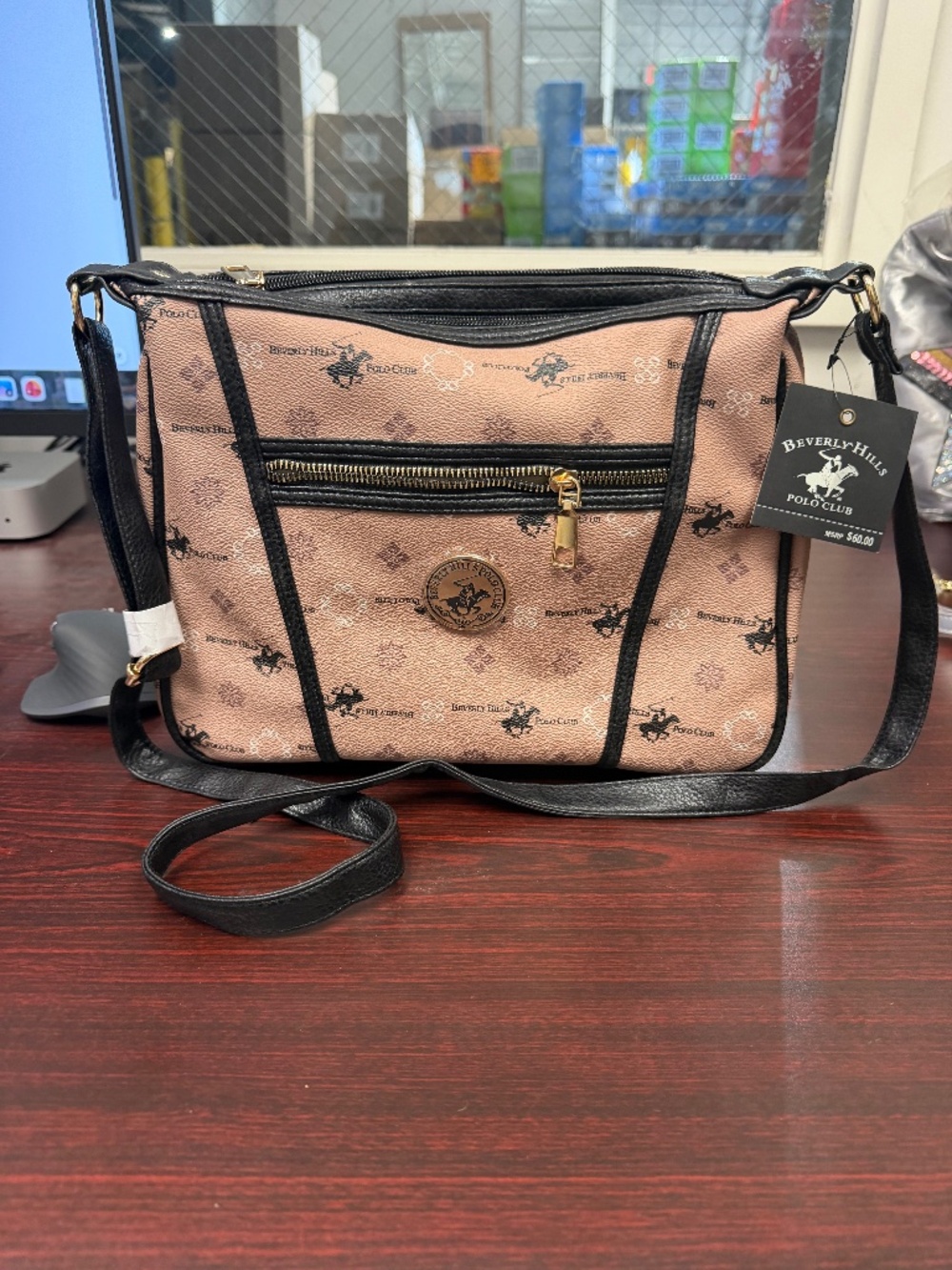 Beverly Hills Polo Club TAUPE Logo Crossbody NWT (TAUPE)